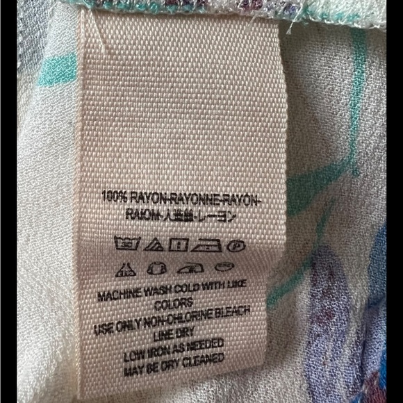 FREE PEOPLE Clear Skies Printed Tunic Dress Boho Cold Shoulder White Pastel XS - Picture 9 of 9